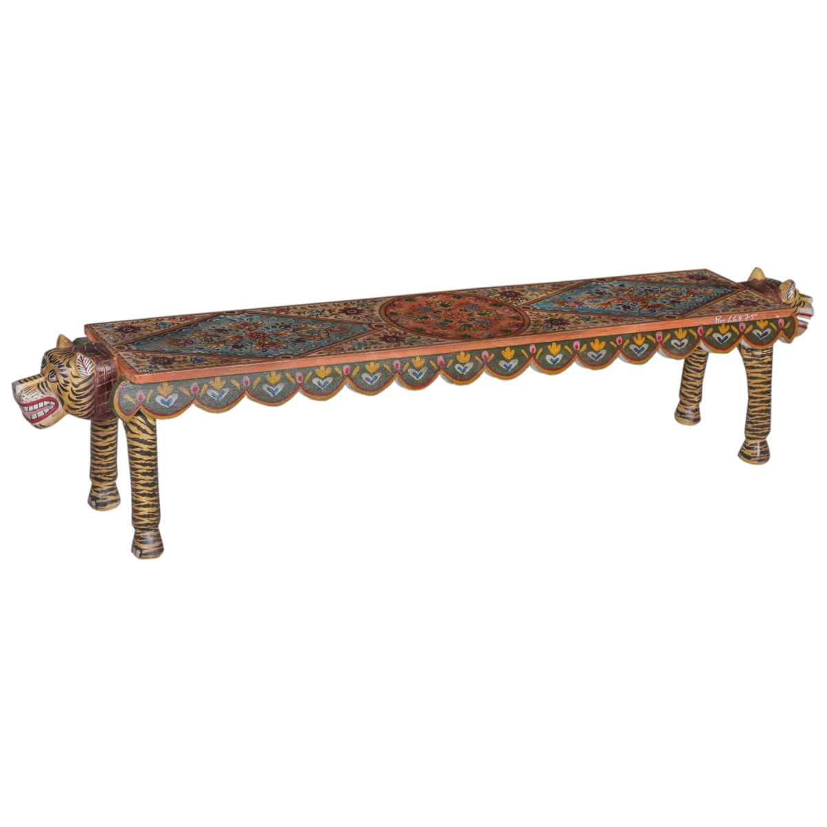 Handmade Teak Bench with Animal Head-Style A: Available at City Home PDX