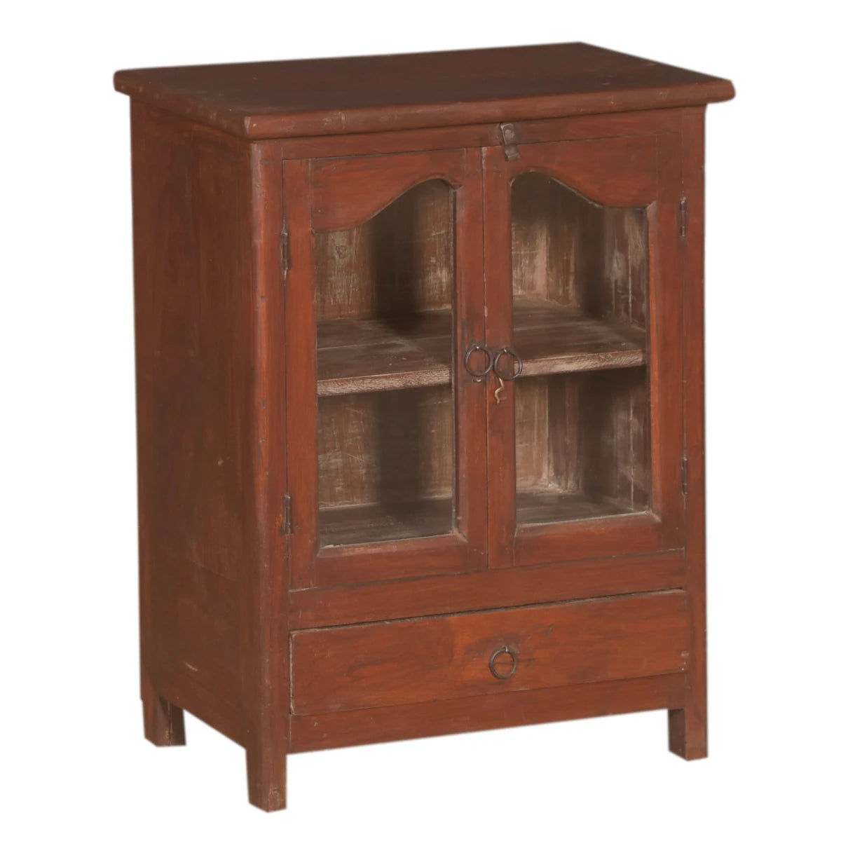 Small Teak Cabinet with Glass-Style B: Product View