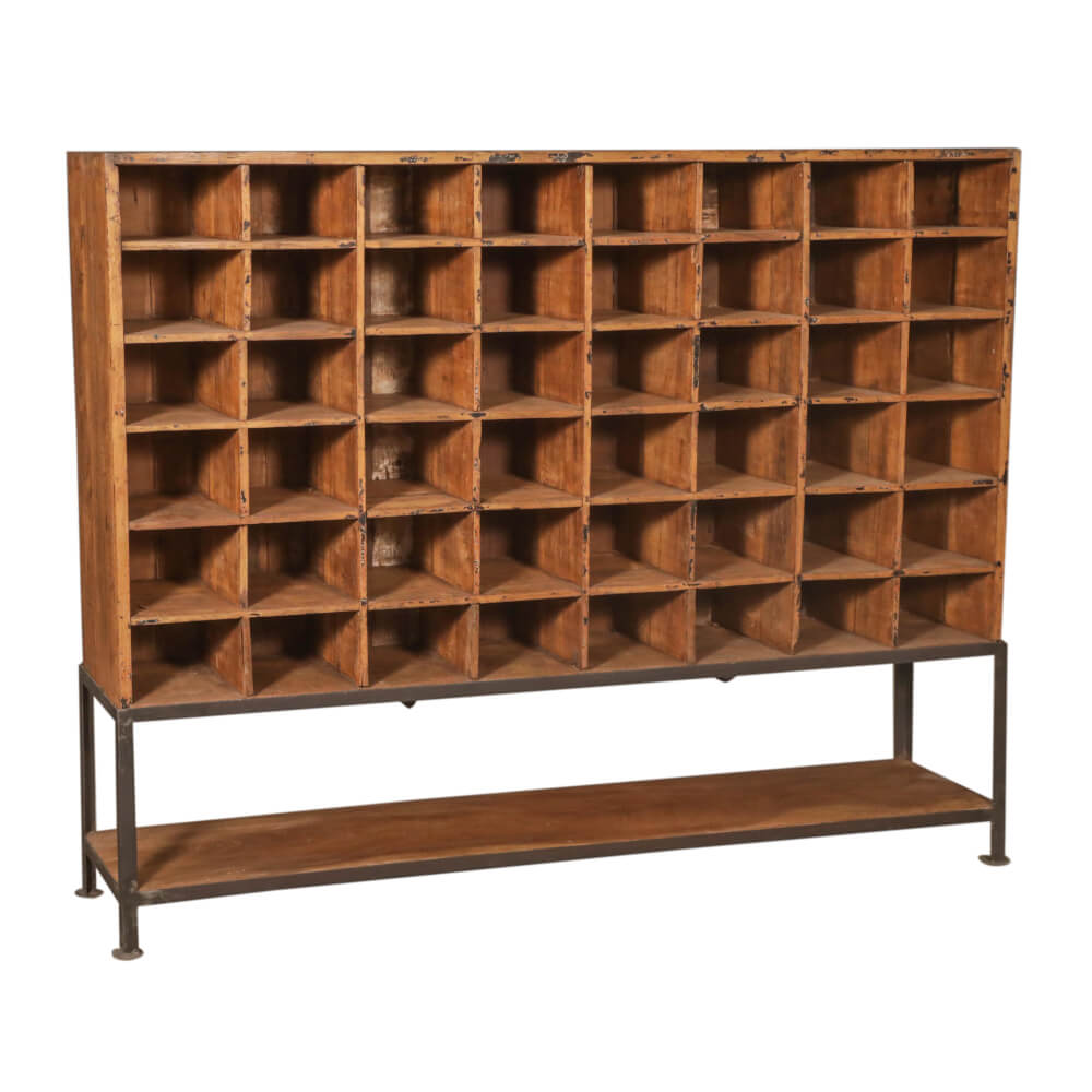 Teak Book Rack with Iron Stand - shop reclaimed furniture at City Home