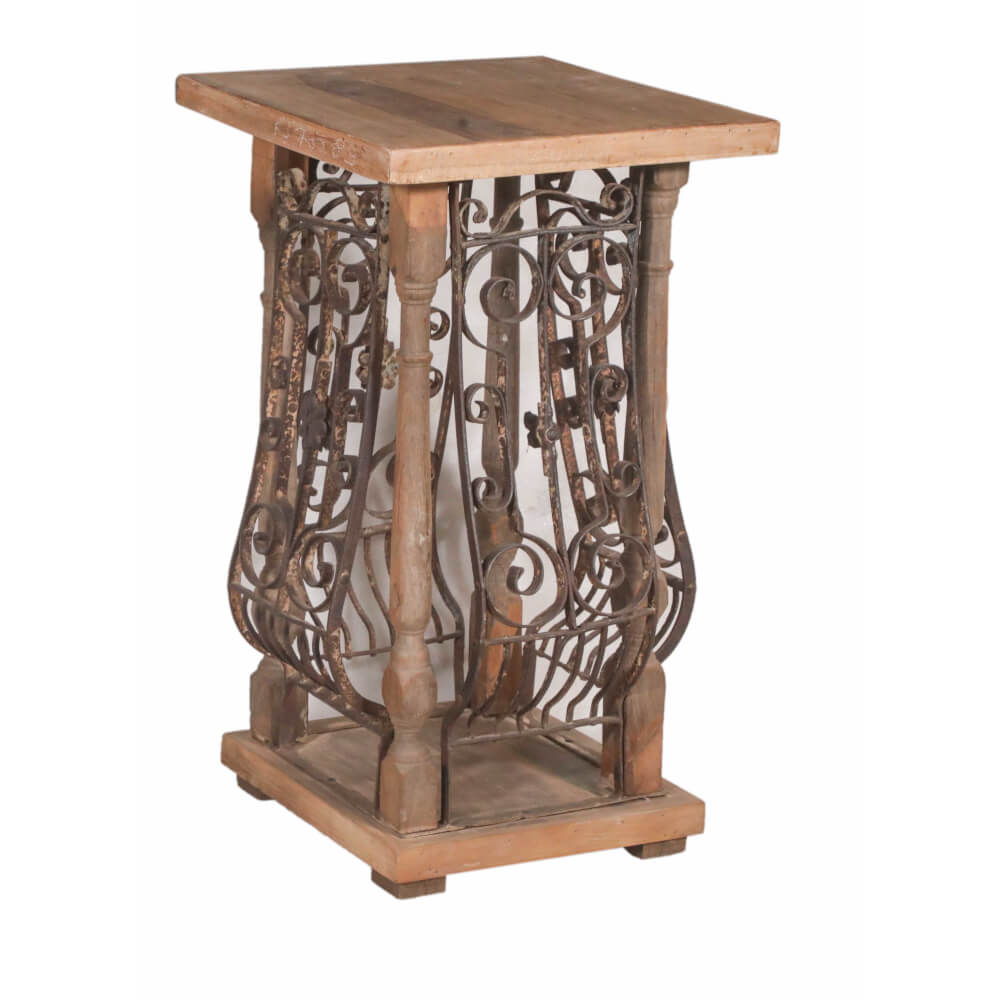 Iron Stool with Teak Top - shop reclaimed furniture at City Home