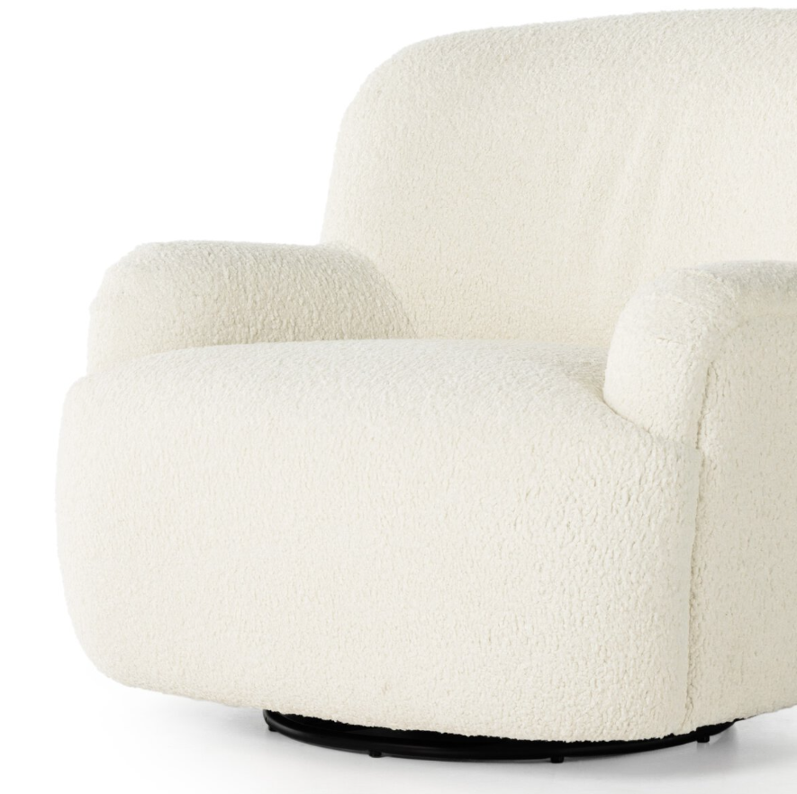 Kadon Swivel Chair-Sheepskin Natural: Front Product View