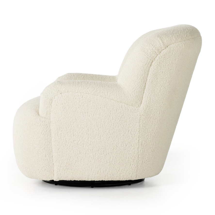 Kadon Swivel Chair-Sheepskin Natural: Product Side View