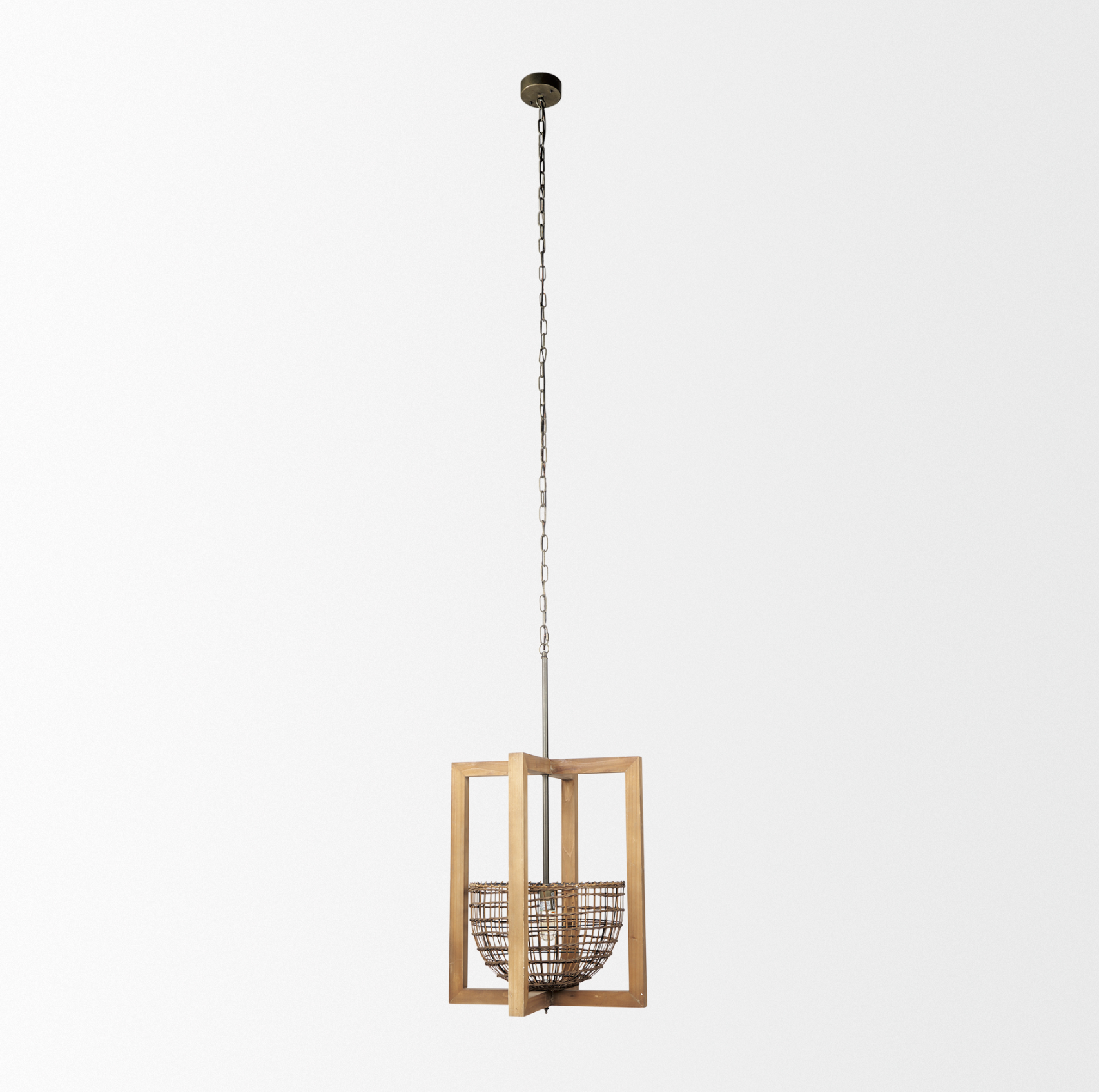 Kiley Basket Lantern Pendant Light: Front Product View