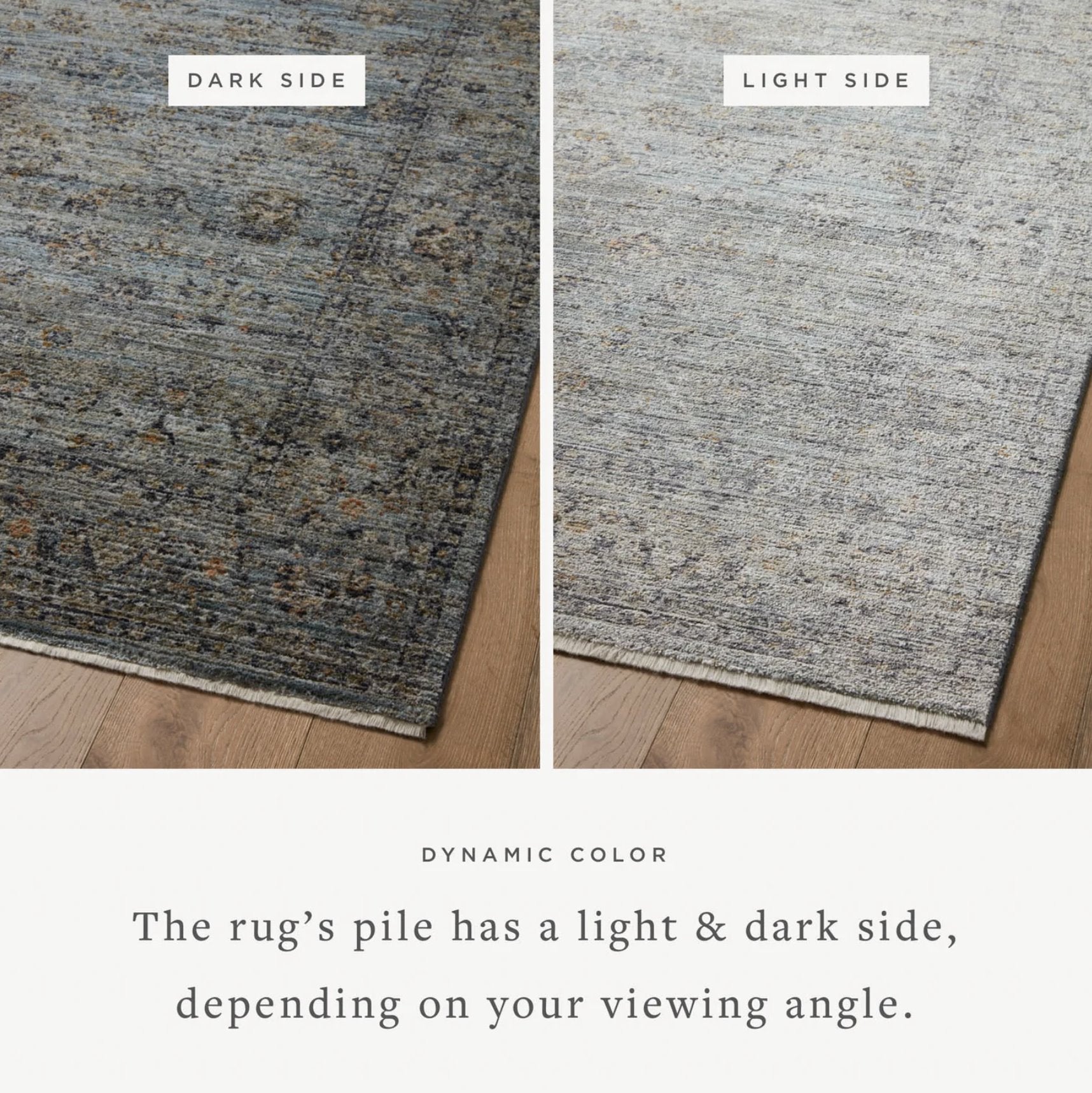 Jean Stoffer x Loloi Katherine Rug in Ocean/Gold: Changing Light View