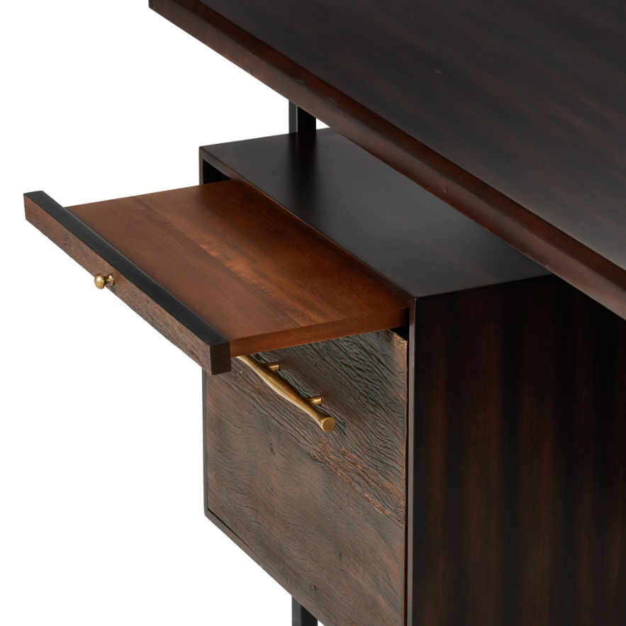 Lauren Desk-Natural Peroba: Up-Close Product View