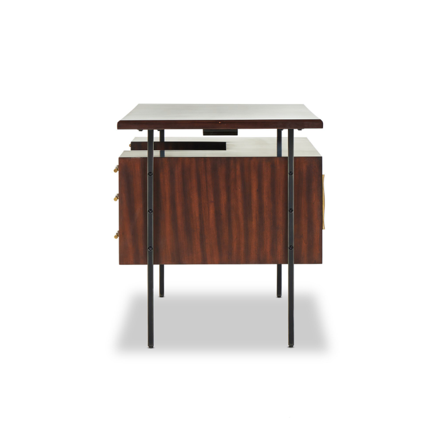 Lauren Desk-Natural Peroba: Product Side View