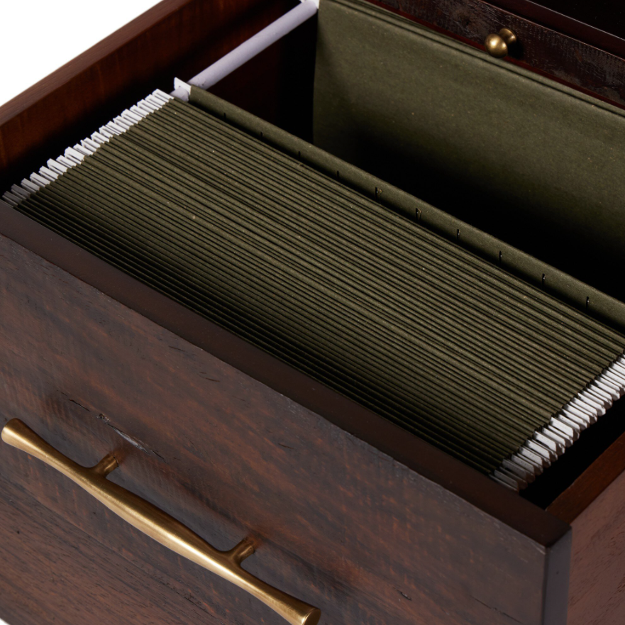 Lauren Desk-Natural Peroba: Up-Close File Cabinet View
