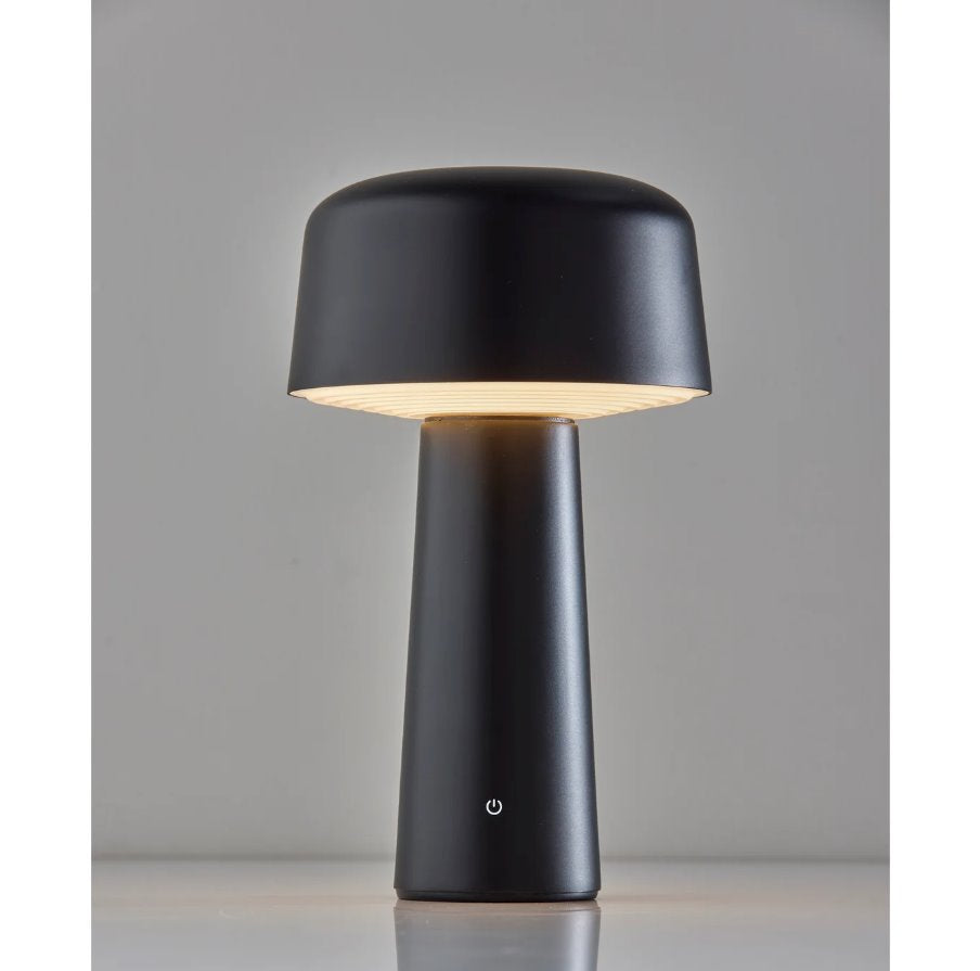 Lenny Cordless LED Table Lamp in Black: Light-On Product View