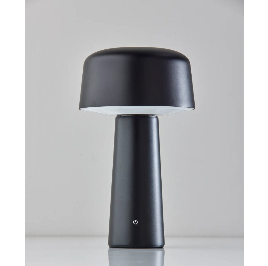 Lenny Cordless LED Table Lamp in Black: Light-Off Product View