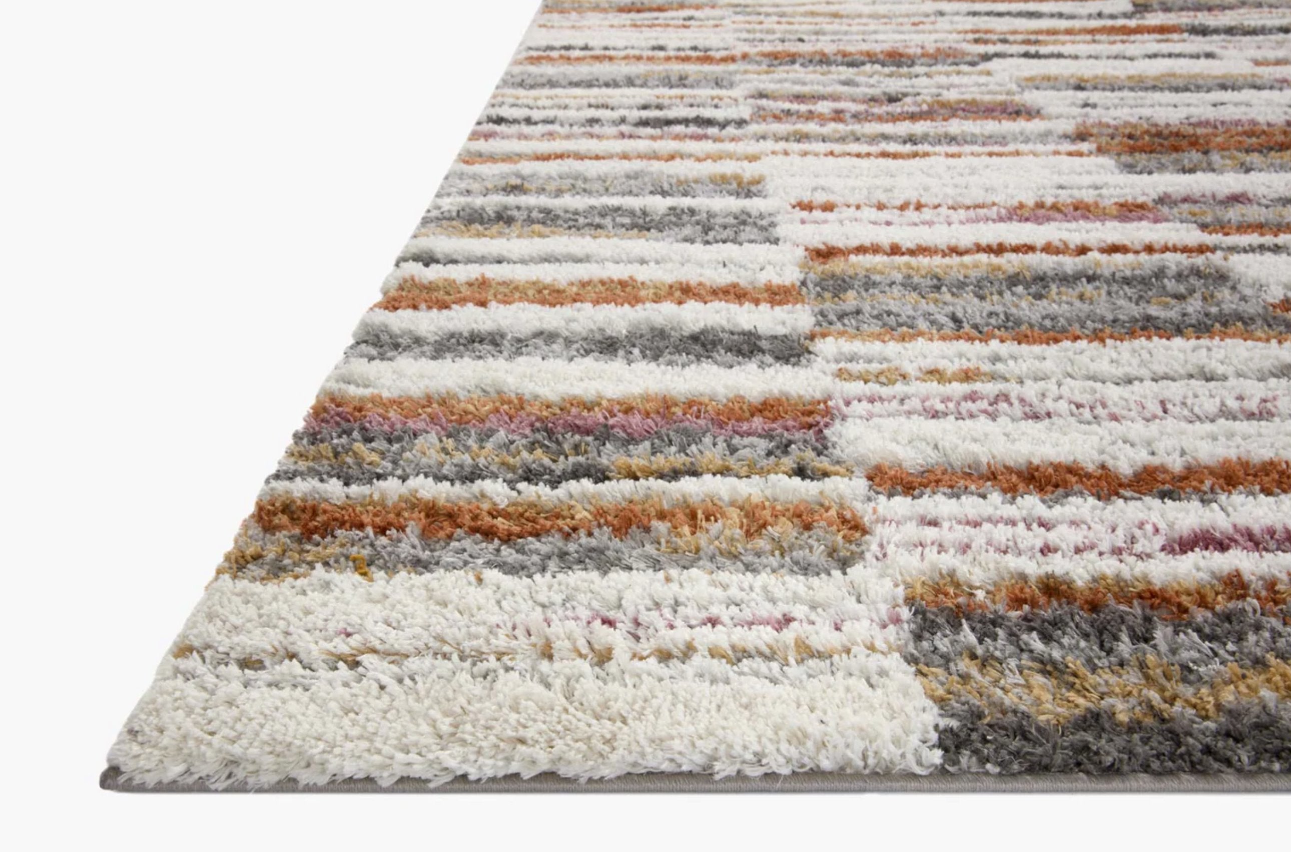 Levitt Rug in Ivory/Sunset: Pile Height