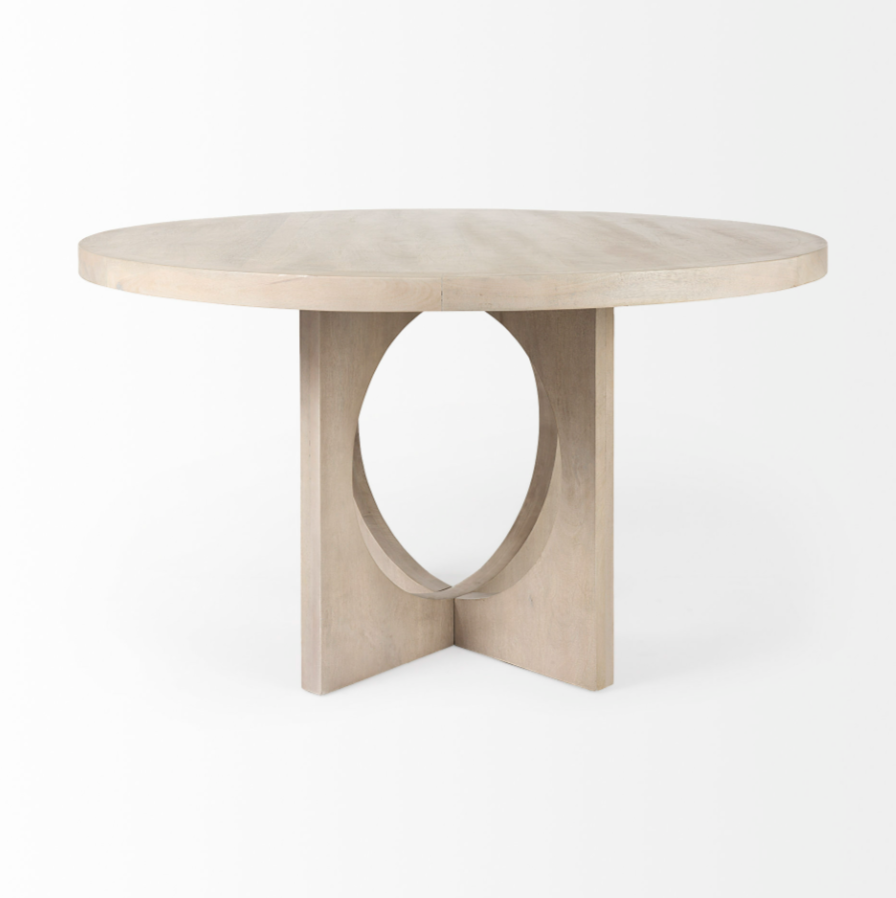 Liesl Circular Top Dining Table-Gray: Product Side View