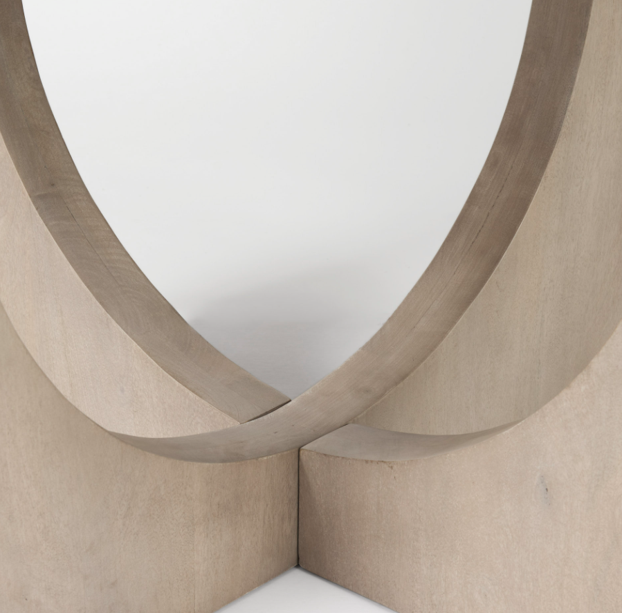 Liesl Circular Top Dining Table-Gray: Up-Close Base View