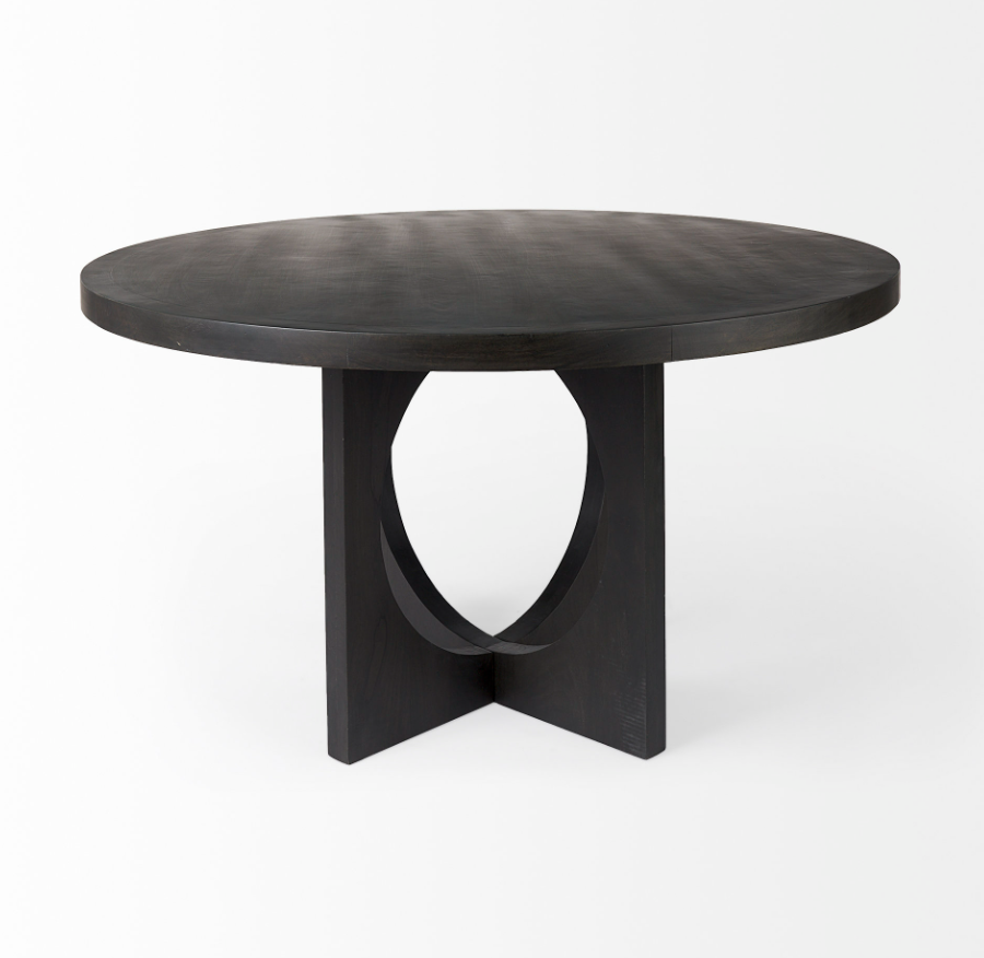 Liesl Circular Top Dining Table-Black: 2nd Product View