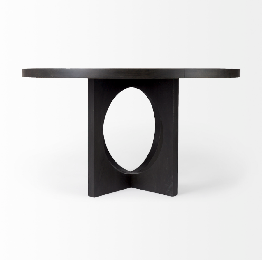 Liesl Circular Top Dining Table-Black: 3rd Product View