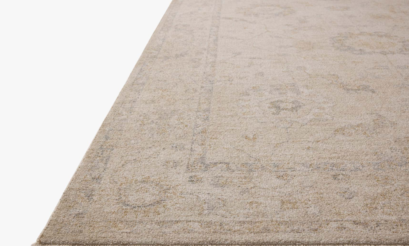 Chris Loves Julia X Loloi Louisa Rug in Oatmeal/Slate: Product Pile Height View
