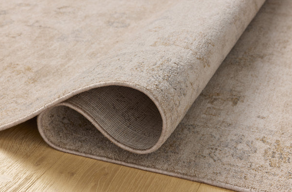 Chris Loves Julia x Loloi Louisa Rug in Oatmeal/Stone: Product Folded View