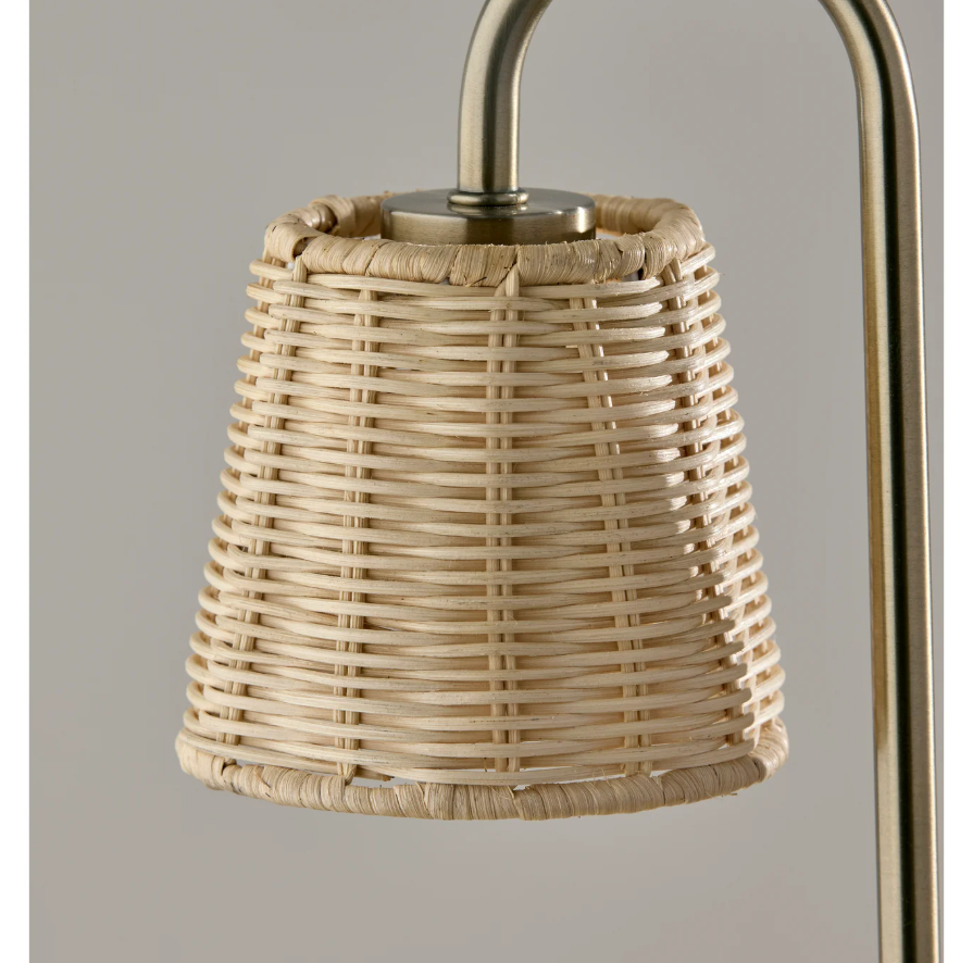 Lucian Candlewarmer Lamp: Rattan Shade View