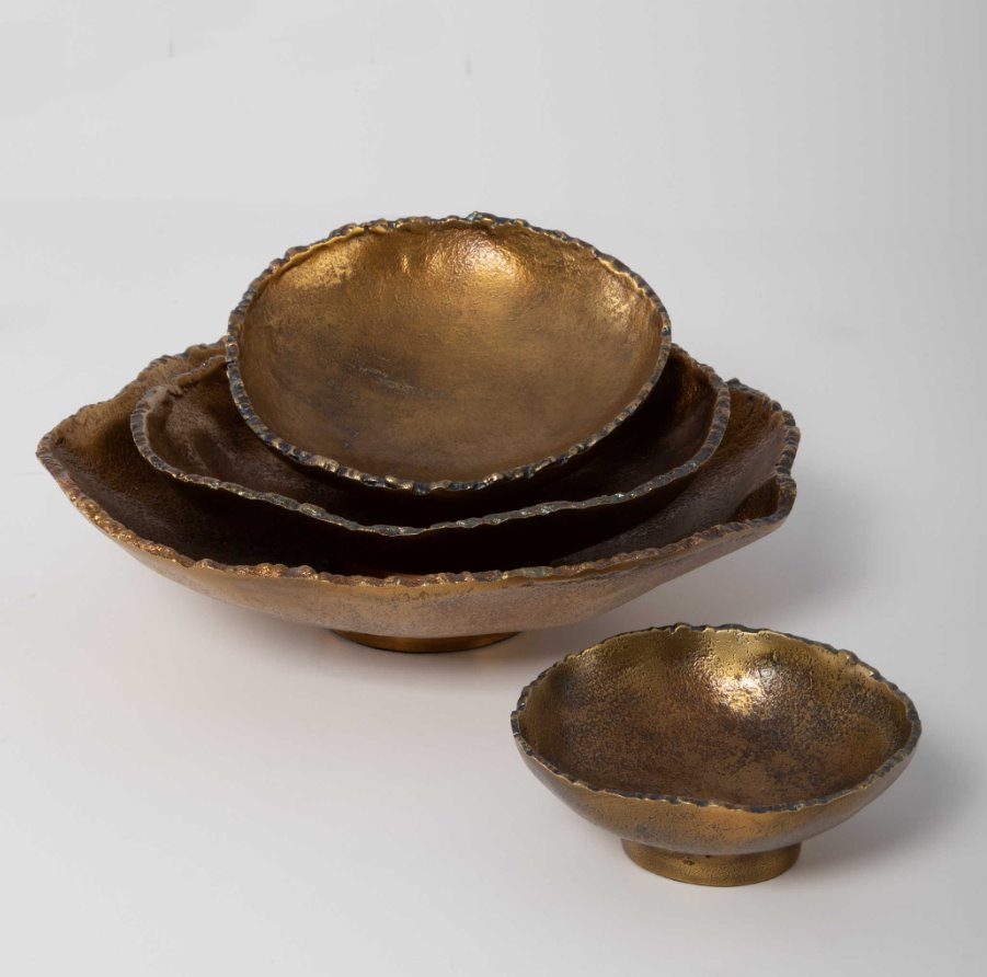 Lucky Coins Brass Metal Wall Decor, Set of 4: Tabletop Accessory View