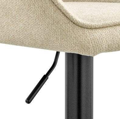 Luther Swivel Gaslift Bar Stool-Strata Cream: Pneumatic Lever View