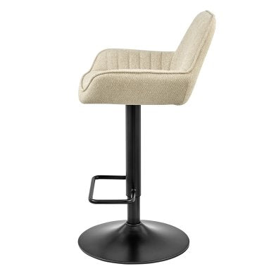 Luther Swivel Gaslift Bar Stool-Strata Cream: Product Side View