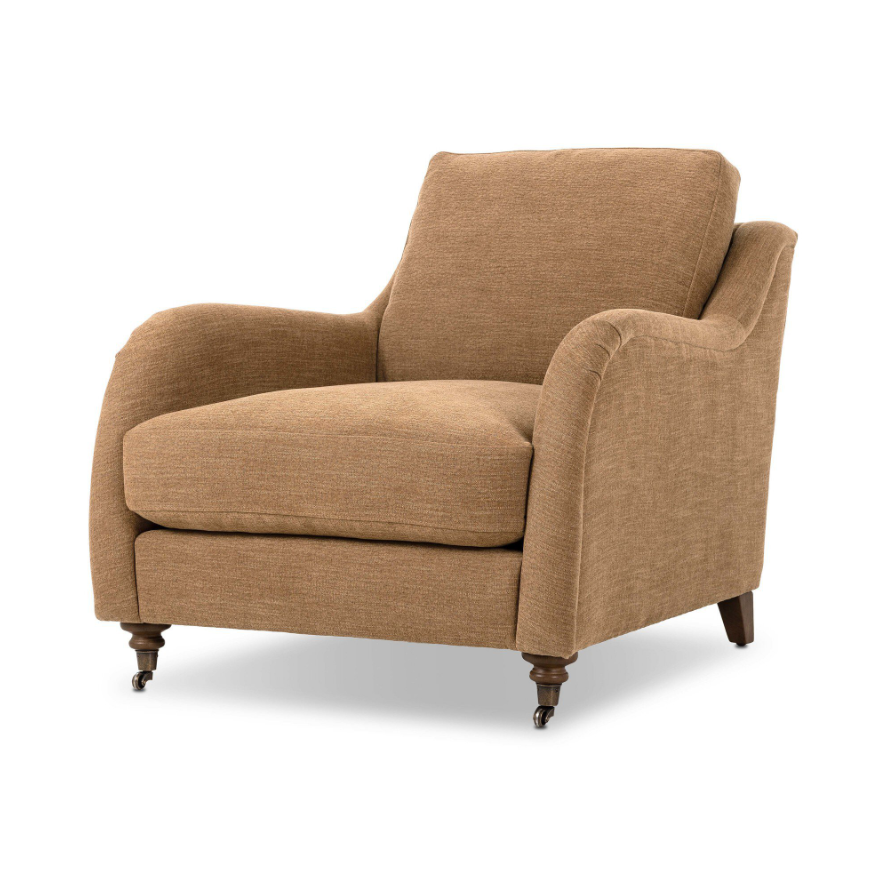 Amber Lewis X Four Hands Lynne Chair-Laughlin Ochre: Product View