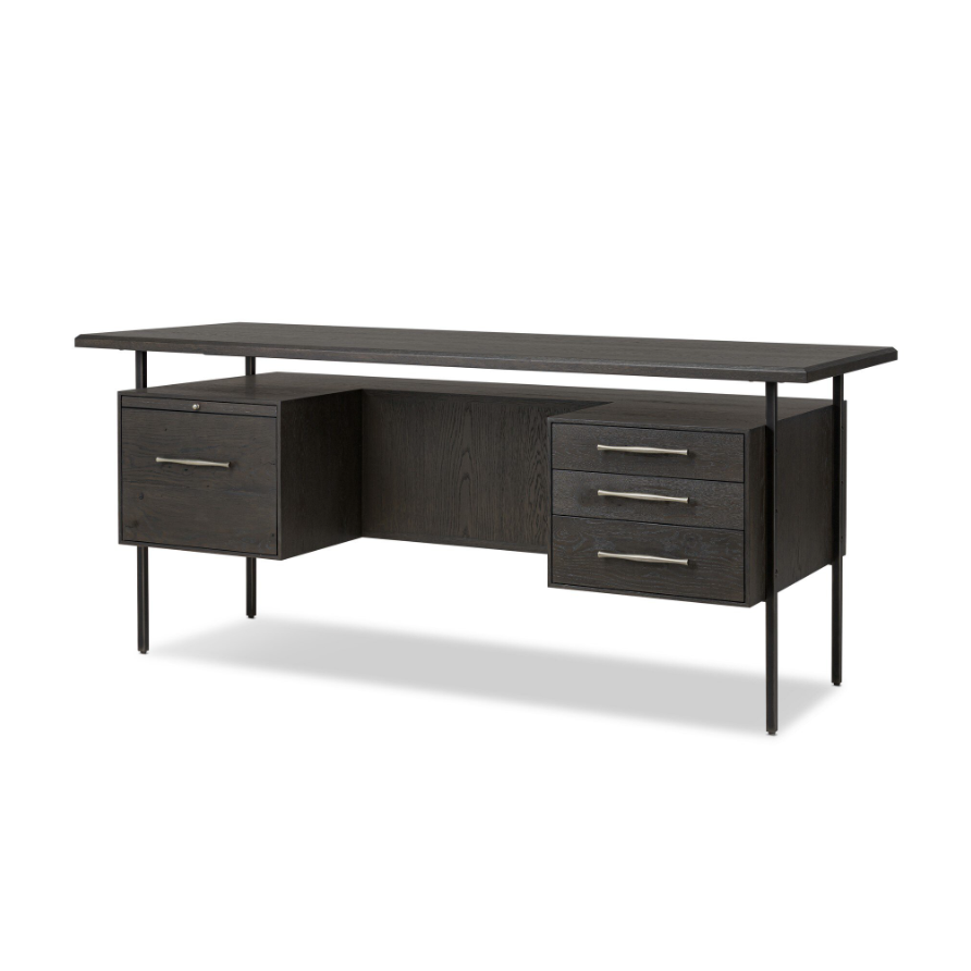 Lauren Desk-Charcoal Oak Resawn Veneer: Product View
