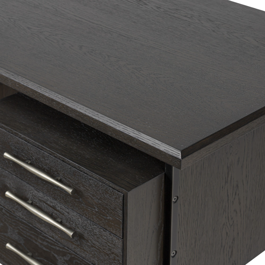 Lauren Desk-Charcoal Oak Resawn Veneer: Product Tabletop View