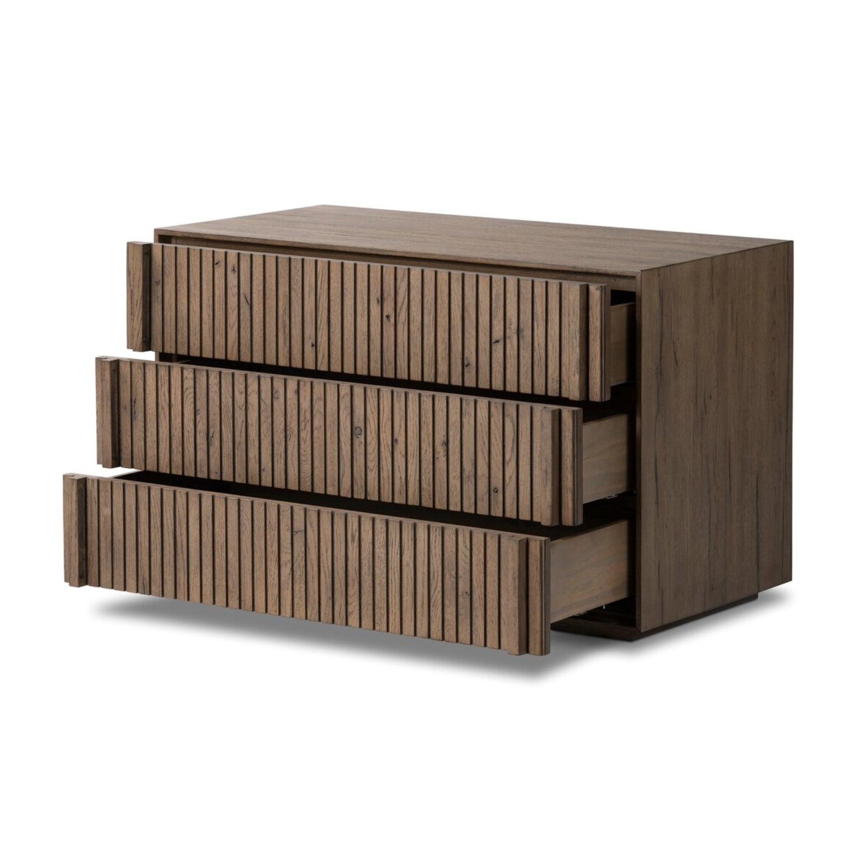 Leo Nightstand: Open Drawers View