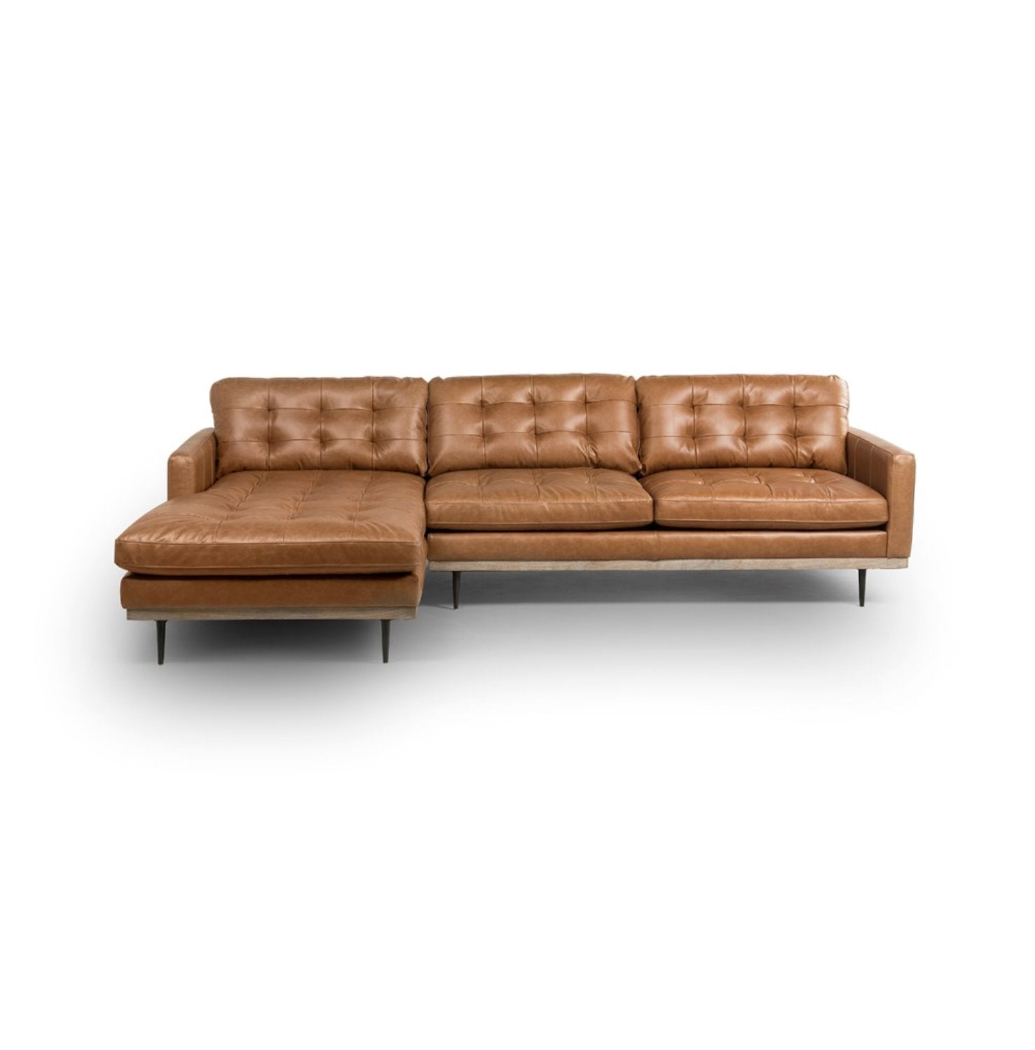 Lexi 2 Piece Leather Sectional with Left Chaise: Product View