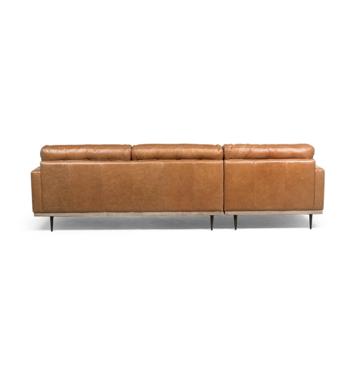 Lexi 2 Piece Leather Sectional with Left Chaise: Product Back View