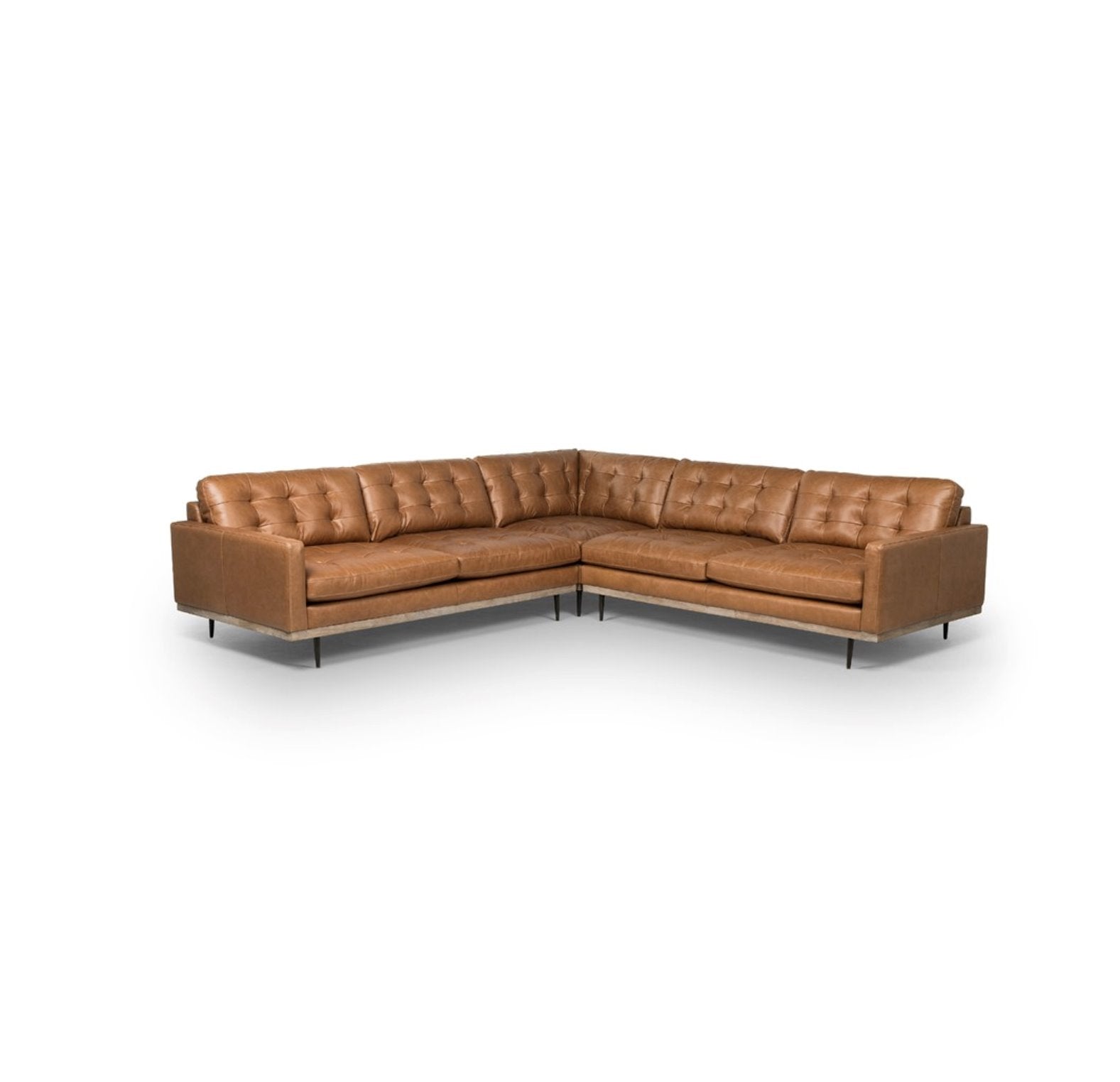 Lexi 3-Piece Leather Sectional in Sonoma Butterscotch: Available at City Home PDX