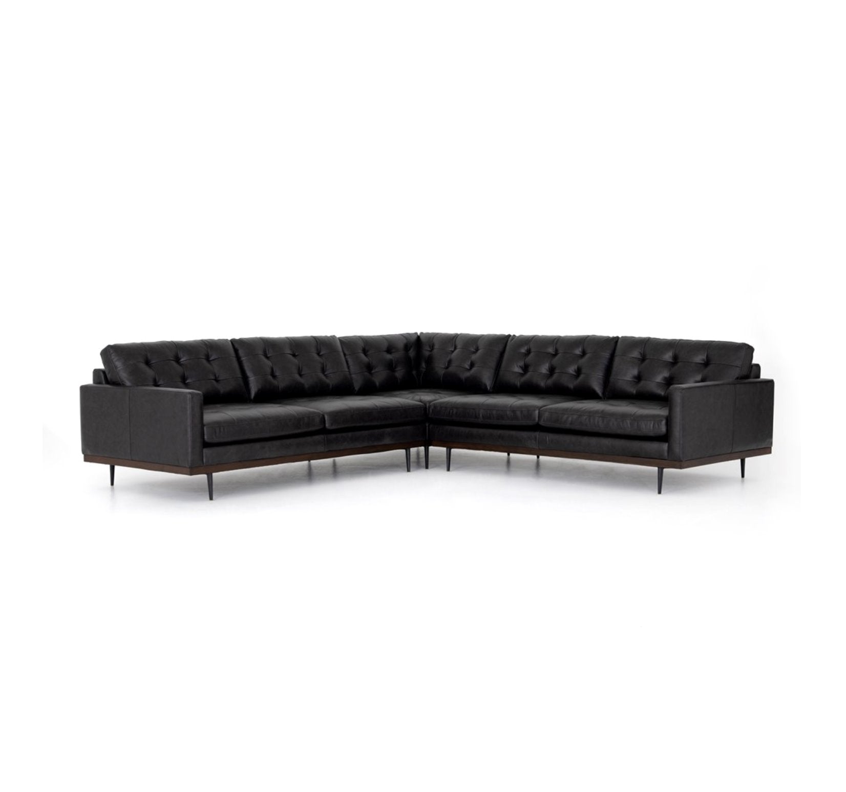 Lexi 3-Piece Leather Sectional in Sonoma Black: Available at City Home PDX