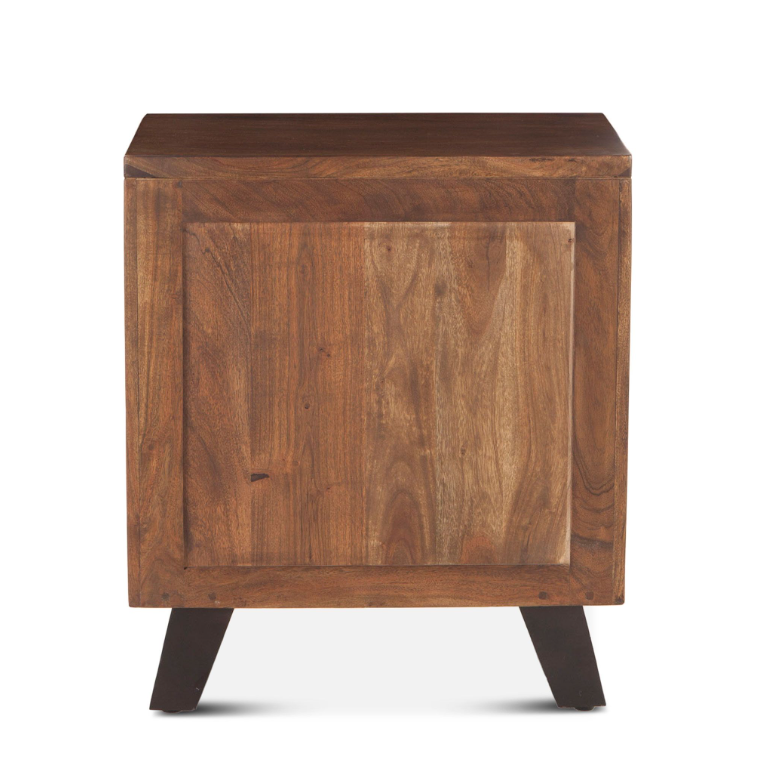 London Loft Wood Nightstand: Product Back View