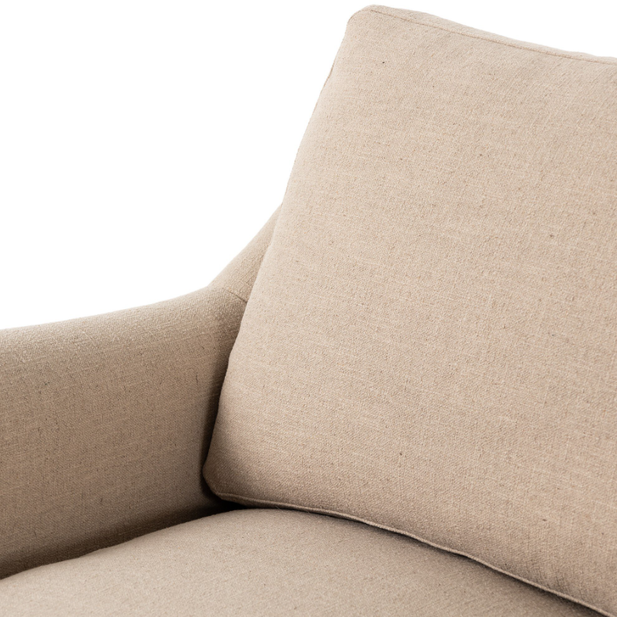 Amber Lewis X Four Hands Lynne Chair-Antwerp Taupe: Product Backrest View