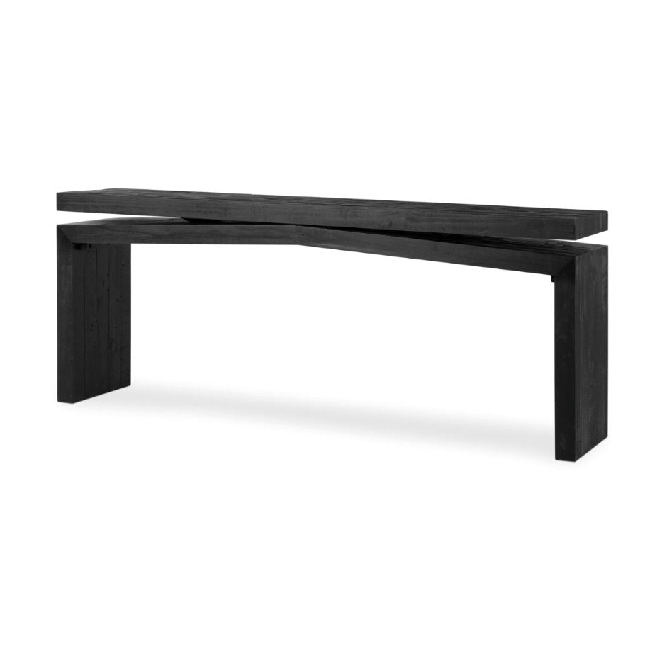 Matthes Console Table in Aged Black Pine: Available at City Home PDX