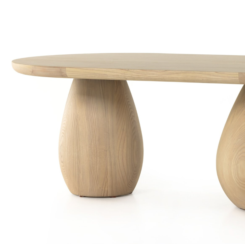 Merla Wood Coffee Table: 1st Product Leg View