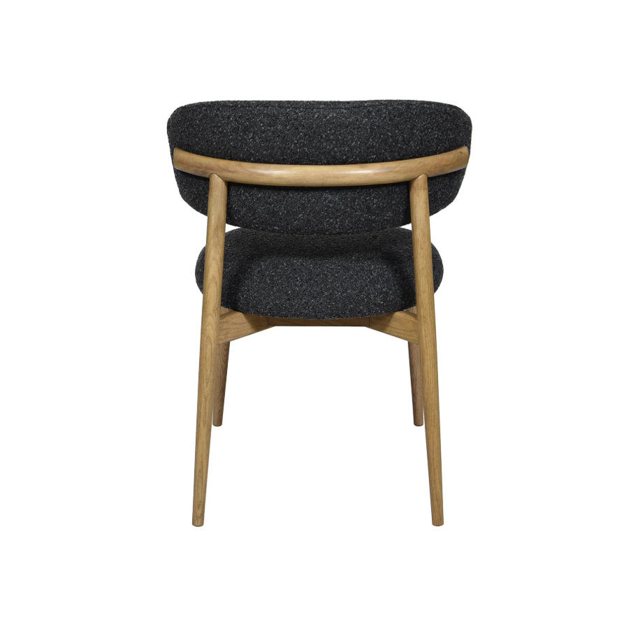Milo Dining Chair-Cloud Storm Boucle: Product Back View