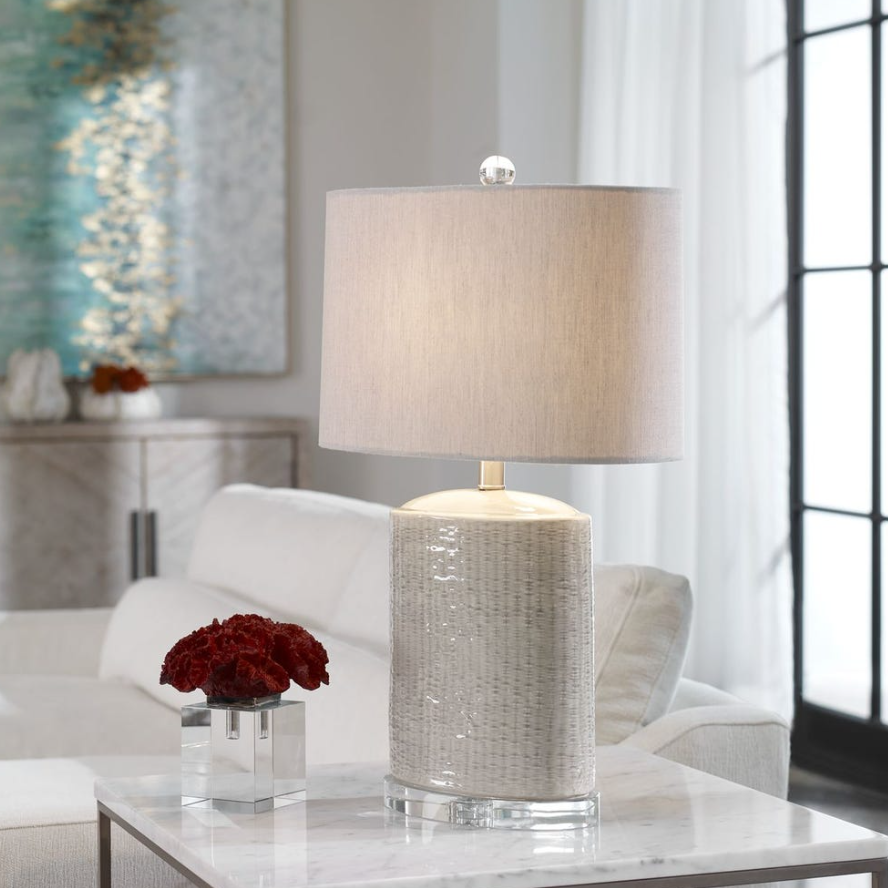 Modica Ceramic Table Lamp: Light-On Product Style View