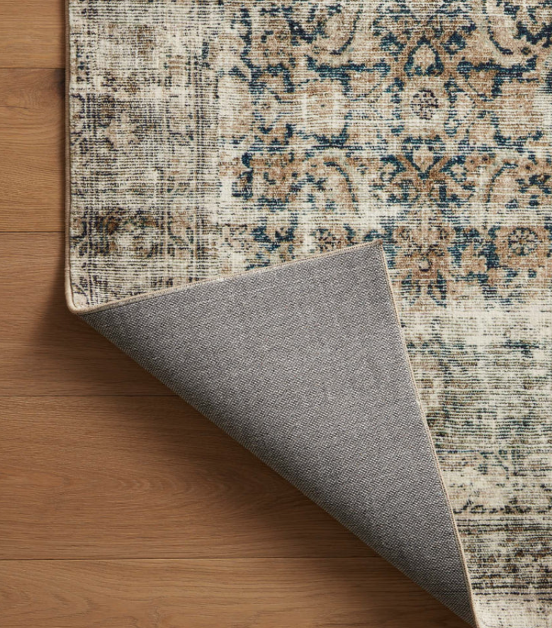 Amber Lewis X Loloi Morgan Rug in Navy/Sand: Product Back View