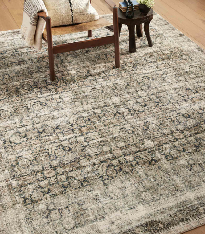Amber Lewis X Loloi Morgan Rug in Navy/Sand: Product Style View
