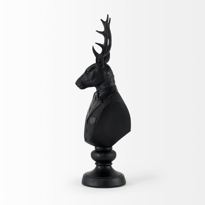Mozart Statue-Black: Product Side View