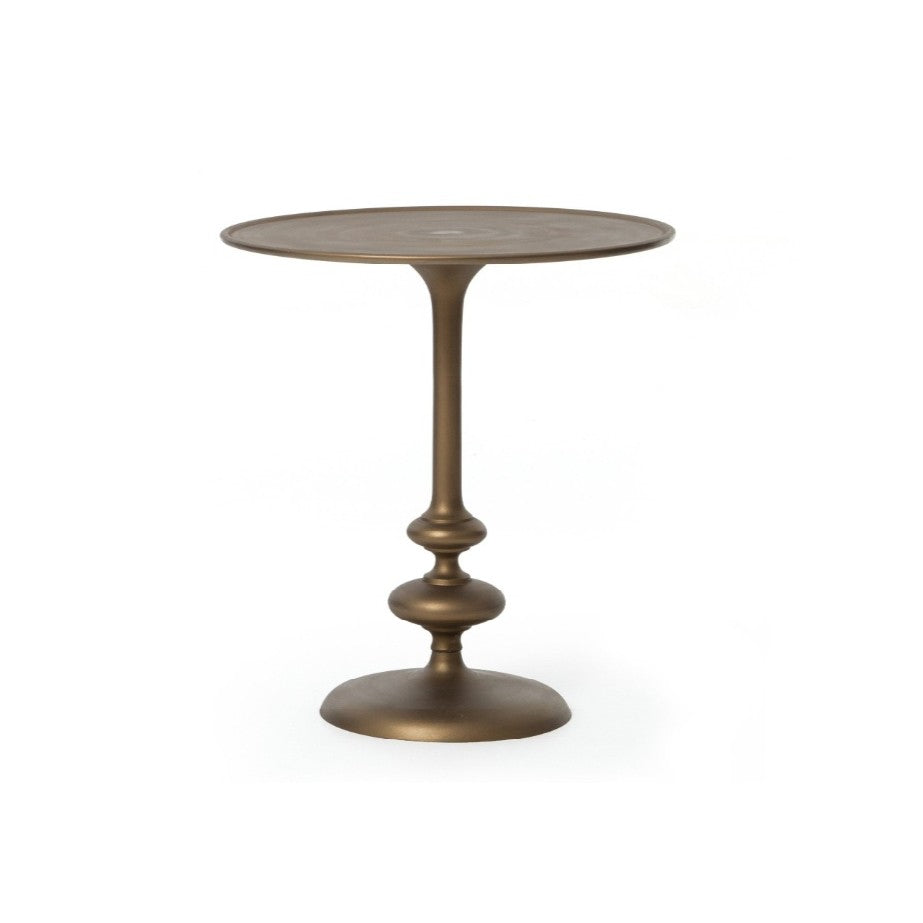 Marlow Matchstick Pedestal Table-Aluminum Matte Brass: Available at City Home PDX