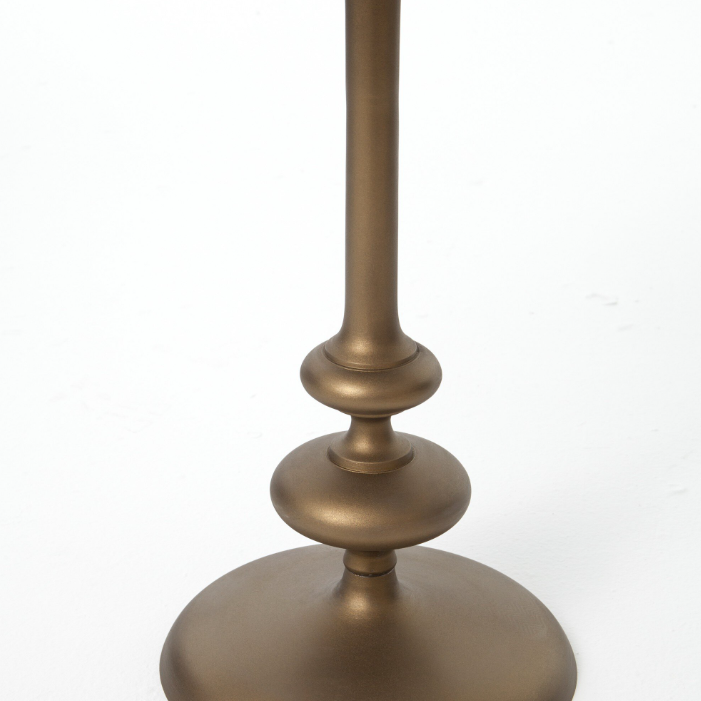 Marlow Matchstick Pedestal Table-Aluminum Matte Brass: Product Details View