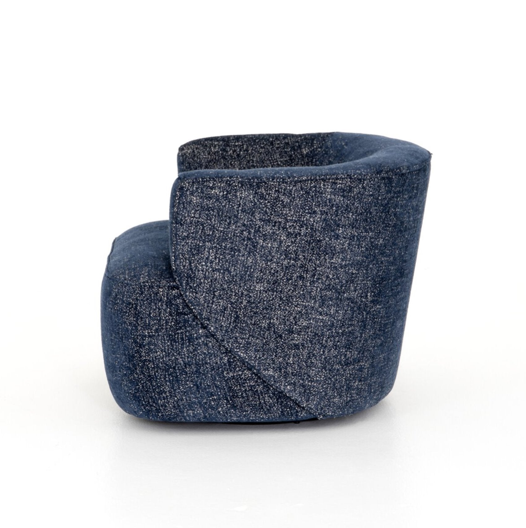 Mila Swivel Chair in Comal Azure: Product Side View