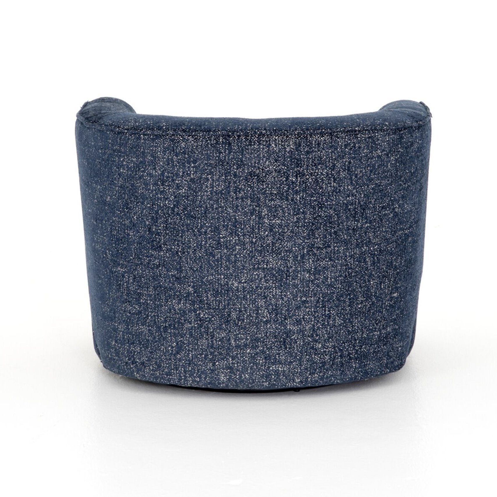 Mila Swivel Chair in Comal Azure: Product Back View