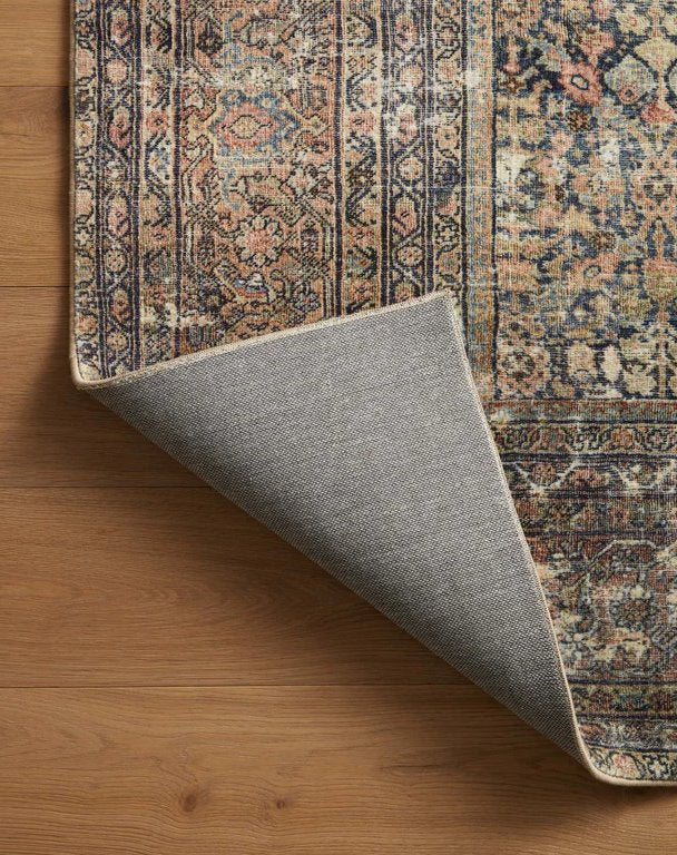 Amber Lewis x Loloi Morgan Rug in Denim/Multi: Rug Backing View