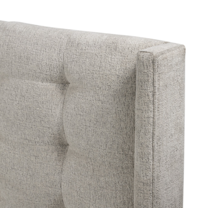 Newhall Bed-Plushtone Linen: Up-Close Headboard View