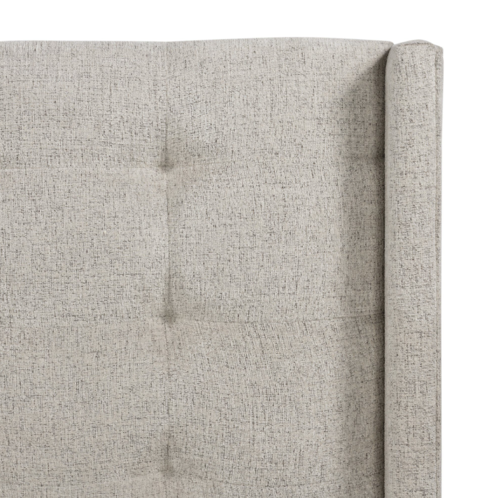 Newhall Bed-Plushtone Linen: Up-Close Front Headboard View