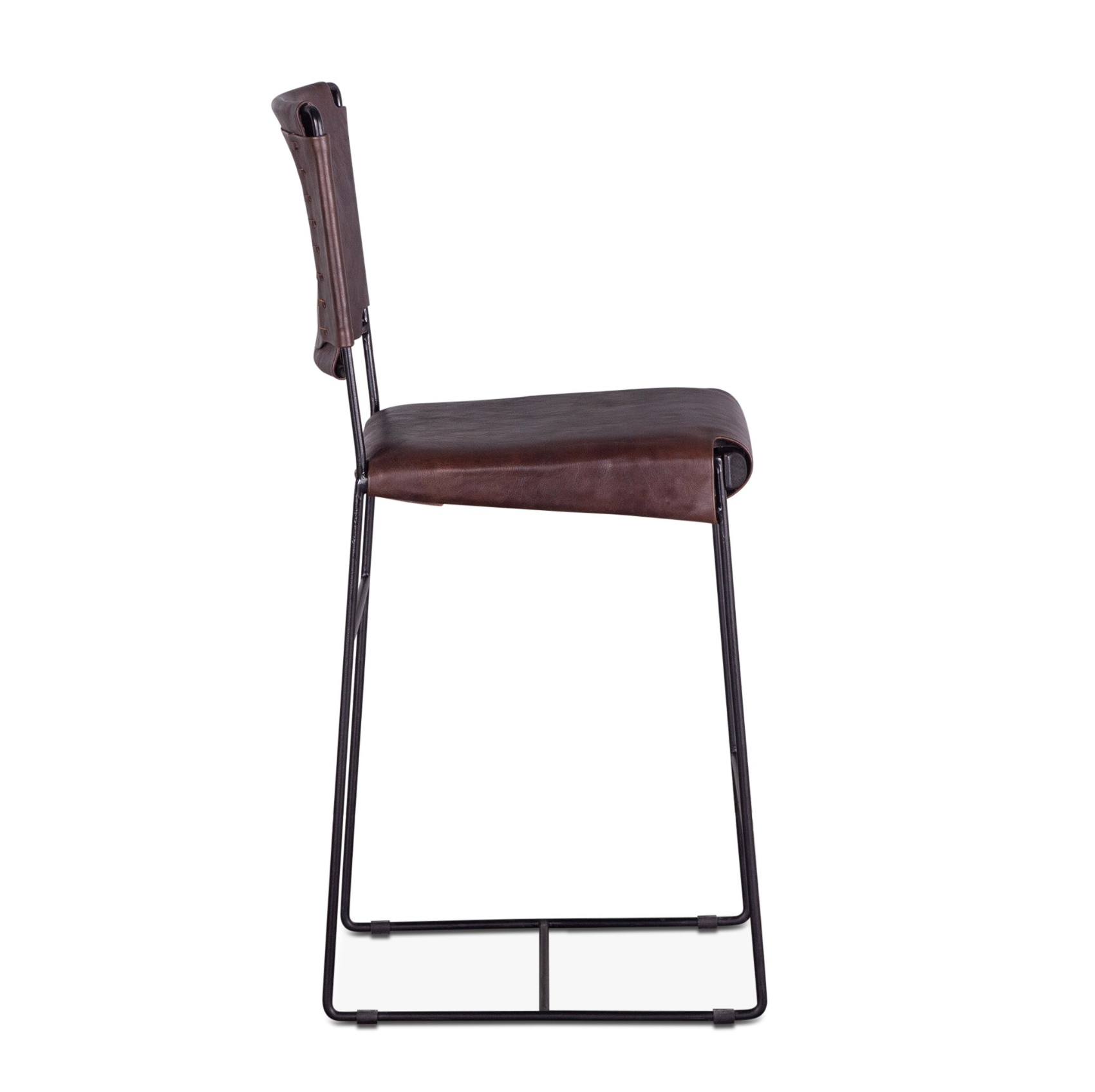 New York 17" Counter Chair-Chocolate: Product Side View
