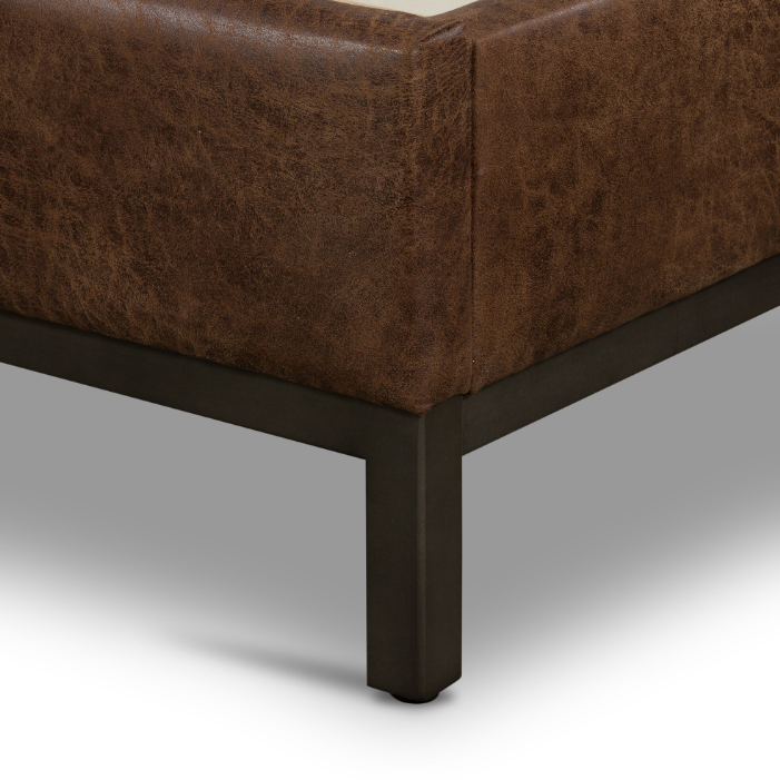 Newhall Bed-Vintage Tobacco: Product Leg View